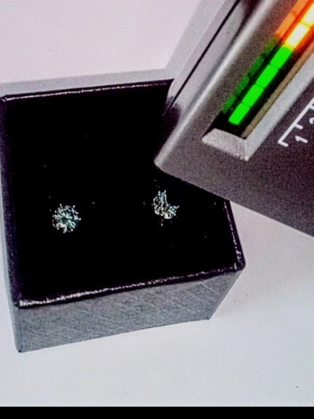 925 Sterling Silver 1ct Deep Greenish-Blue VVSI Moissanite Stud Earrings